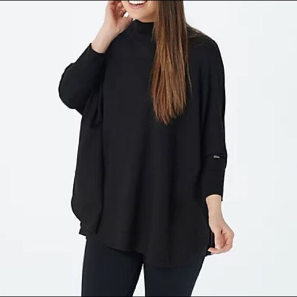 zuda Z-Knit Mock Neck Pullover Poncho - Picture 1 of 5
